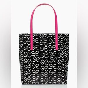 x sold x Kate Spade shopper tote with bows/ pink straps